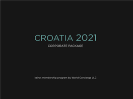 Croatia 2021 Corporate Package