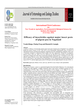 Efficacy of Insecticides Against Major Insect Pests of Pigeon Pea In