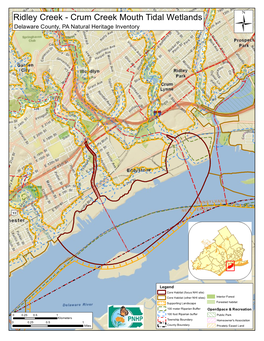 Crum Creek Mouth Tidal Wetlands Delaware County, PA Natural Heritage Inventory Ü