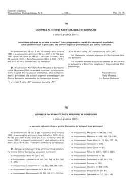 Dziennik Urzędowy Województwa Wielkopolskiego Nr 4 Poz. 74, 75