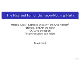 The Rise and Fall of the Know-Nothing Party