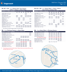 3A, 3C & 3X from Ashton Vale, City Centre, Clifton & Filton to Aztec West