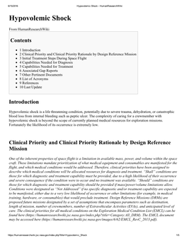 Hypovolemic Shock ­ Humanresearchwiki Hypovolemic Shock