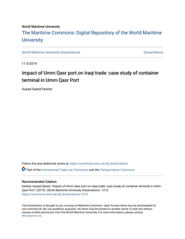 Impact of Umm Qasr Port on Iraqi Trade: Case Study of Container Terminal in Umm Qasr Port