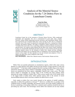 Analysis of the Material Source Conditions for the 7.24 Debris Flow in Luanchuan County