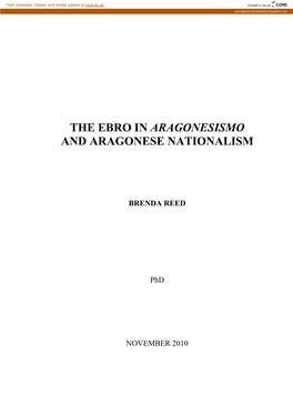 The Ebro in Aragonesismo and Aragonese Nationalism
