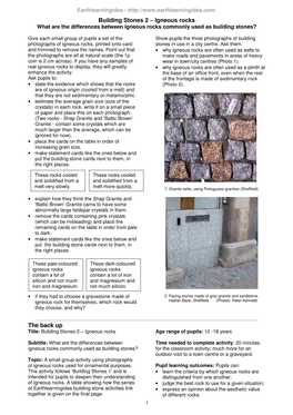 Building Stones 2 – Igneous Rocks What Are the Differences Between Igneous Rocks Commonly Used As Building Stones?