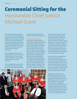 Ceremonial Sitting for the Honourable Chief Justice Michael Grant