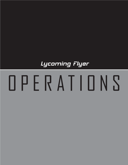 Lycoming Flyer OPERATIONS
