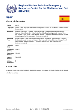 Spain — REMPEC Regional Marine Pollution Emergency Response