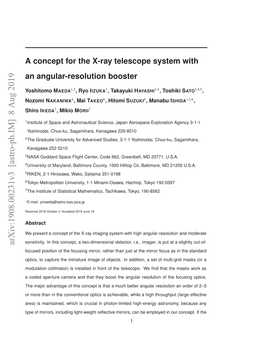 A Concept for the X-Ray Telescope System with an Angular-Resolution