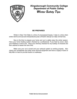 Winter Safety Tips