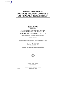 America's Infrastructure: Today's Gaps, Tomorrow's