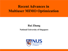 Recent Advances in Multiuser MIMO Optimization