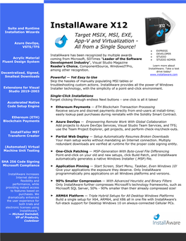 Installaware X12 Installation Wizards Target MSIX, MSI, EXE