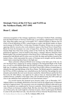 Strategic Views of the US Navy and NATO on the Northern Flank, 1917-1991