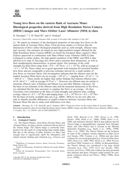 Young Lava Flows on the Eastern Flank of Ascraeus Mons: Rheological