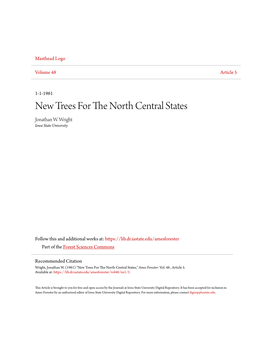 New Trees for the North Central States·