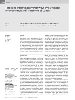 Targeting Inflammatory Pathways by Flavonoids for Prevention and Treatment of Cancer