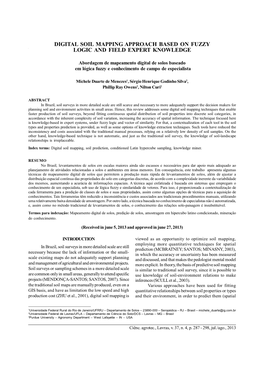 Digital Soil Mapping Approach Based on Fuzzy Logic And