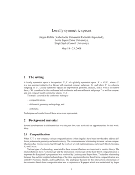 Locally Symmetric Spaces