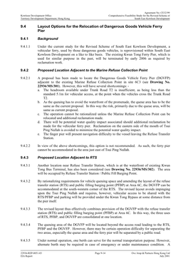 9.4 Layout Options for the Relocation of Dangerous Goods Vehicle Ferry Pier