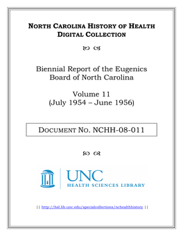 Biennial Report of the Eugenics Board of North Carolina