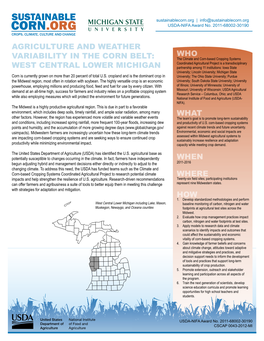 Agriculture and Weather Variability in the Corn Belt: WEST CENTRAL LOWER MICHIGAN