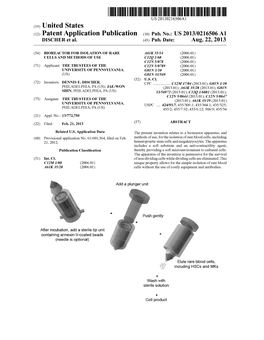 (12) Patent Application Publication (10) Pub. No.: US 2013/0216506 A1 DISCHER Et Al