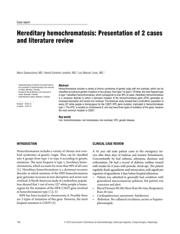 Hereditary Hemochromatosis: Presentation of 2 Cases and Literature Review