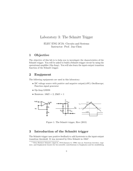 Laboratory 3: the Schmitt Trigger