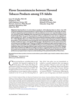 Flavor Inconsistencies Between Flavored Tobacco Products Among US Adults