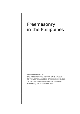 Freemasonry in the Philippines