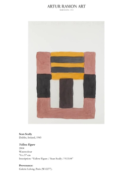 Sean Scully Dublin, Ireland, 1945 Yellow Figure 2004 Watercolour 76