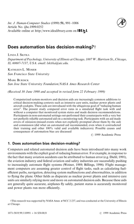 Does Automation Bias Decision-Making?