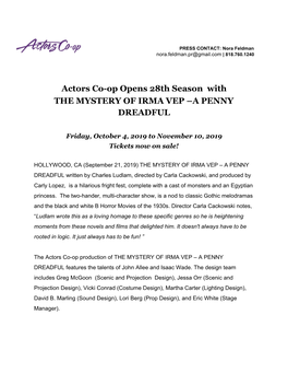 The Mystery of Irma Vep Release