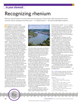 Recognizing Rhenium