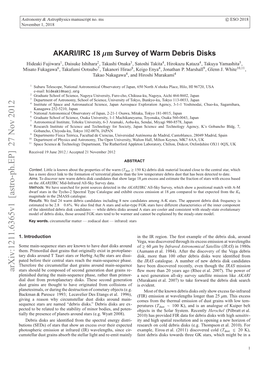 AKARI/IRC 18 Micron Survey of Warm Debris Disks