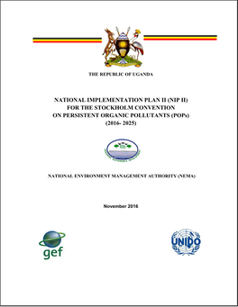 NATIONAL IMPLEMENTATION PLAN II (NIP II) for the STOCKHOLM CONVENTION on PERSISTENT ORGANIC POLLUTANTS (Pops) (2016- 2025)