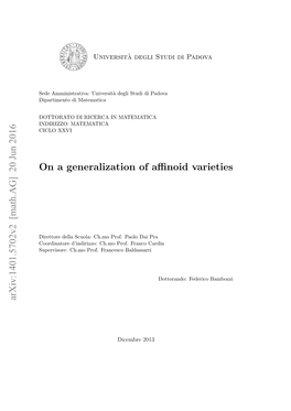 On a Generalization of Affinoid Varieties Arxiv:1401.5702V2