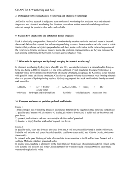 CHAPTER 6 Weathering and Soil