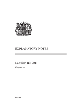 EXPLANATORY NOTES Localism Bill 2011