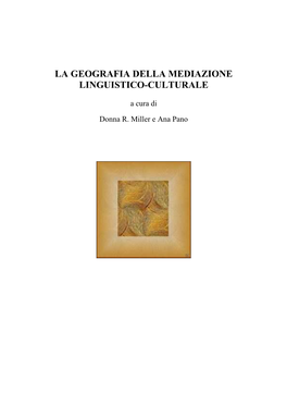 La Geografia Della Mediazione Linguistico-Culturale