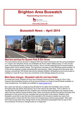 Buswatch News – April 2014