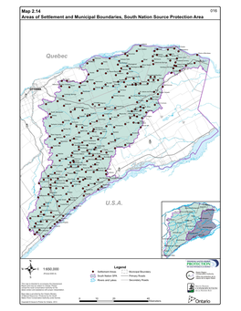 Map 2.14: Areas of Settlement and Municipal Boundaries, South