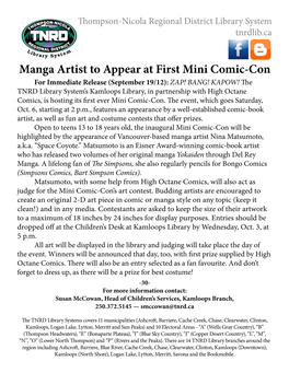 Manga Artist to Appear at First Mini Comic-Con