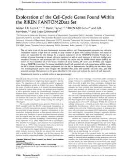 Exploration of the Cell-Cycle Genes Found Within the RIKEN Fantom2data Set Alistair R.R