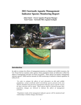 2011 Sawtooth Aquatic Management Indicator Species Monitoring Report