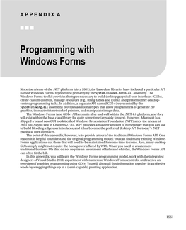 Programming with Windows Forms
