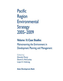 Pacific Region Environmental Strategy 2005-2009